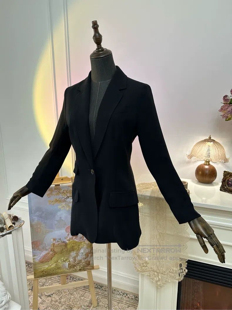 Hermes Hermes Waist Cinched Casual Asymmetrical Suit Jacket, Blac Size XS / US 0-2 / IT 36-38 - 6 Thumbnail