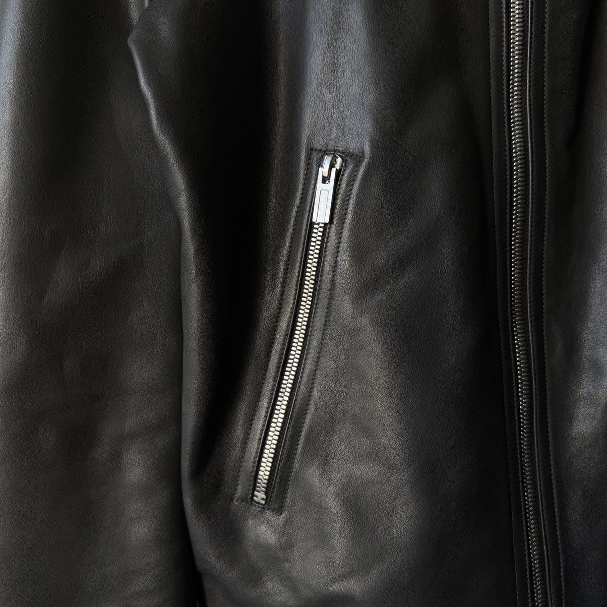 Hermes Hermes Black Calf Leather Cashmere Lined Cropped Jacket Size US L / EU 52-54 / 3 - 4 Thumbnail