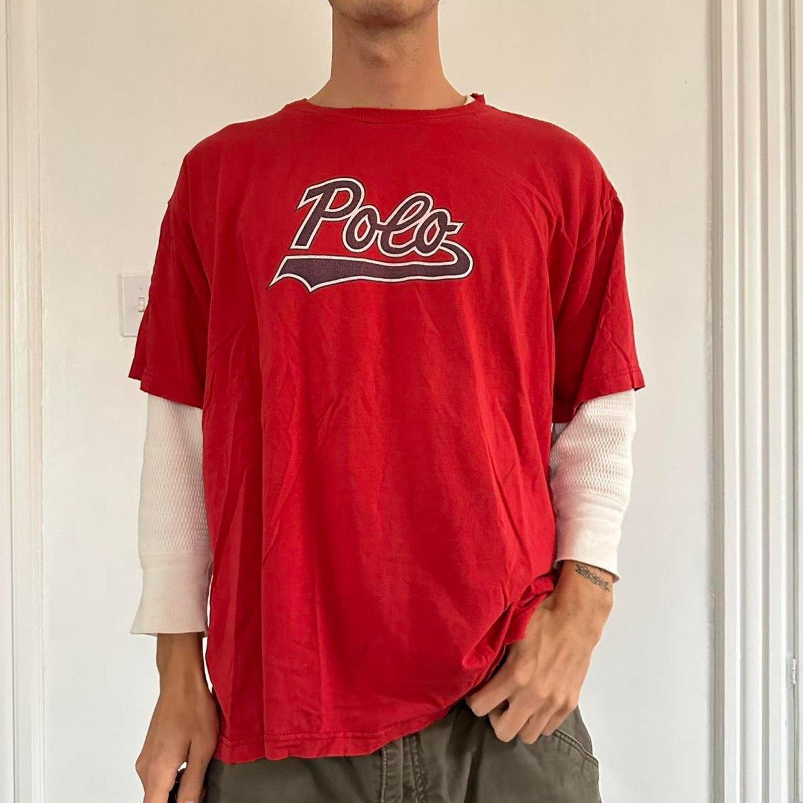 Polo Ralph Lauren Vintage 90s Faded Polo Ralph Lauren Sport Logo Graphic Tee Size US XL / EU 56 / 4 - 6 Thumbnail