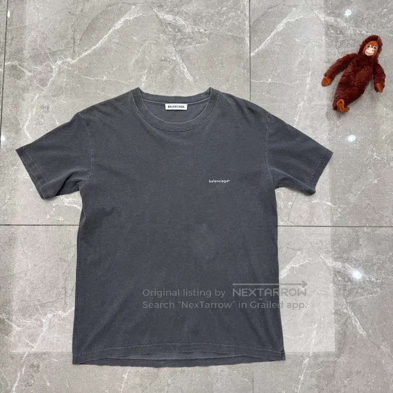 Balenciaga Balenciaga Washed distressed short-sleeved T-shirt Size L / US 10 / IT 46 - 1 Thumbnail