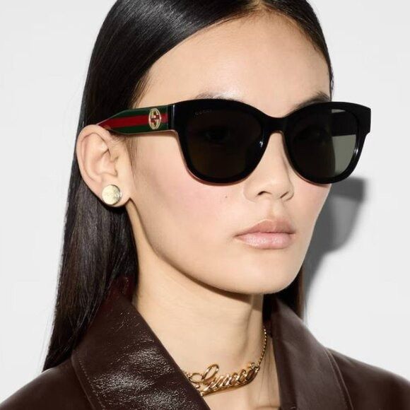 Gucci Gucci GG1866SK 002 Sunglasses Havana Square Frame Size ONE SIZE - 3 Thumbnail