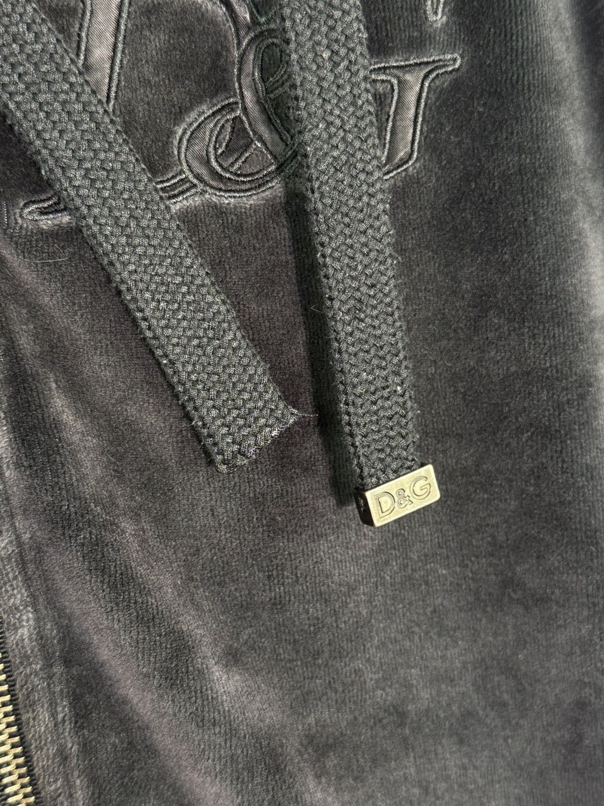 Dolce & Gabbana Dolce & Gabbana Velour Zip Up Hoodie Black Size 40 Size S / US 4 / IT 40 - 3 Thumbnail