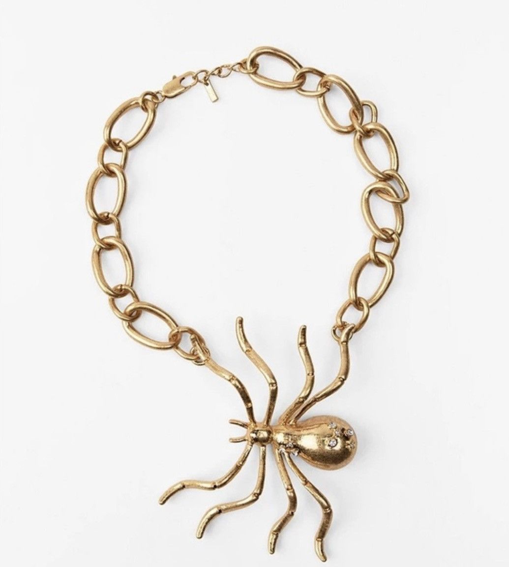 Zara Zara Halloween Spider Necklace & Pin Set Gold Jewelry NWT Size ONE SIZE - 2 Thumbnail