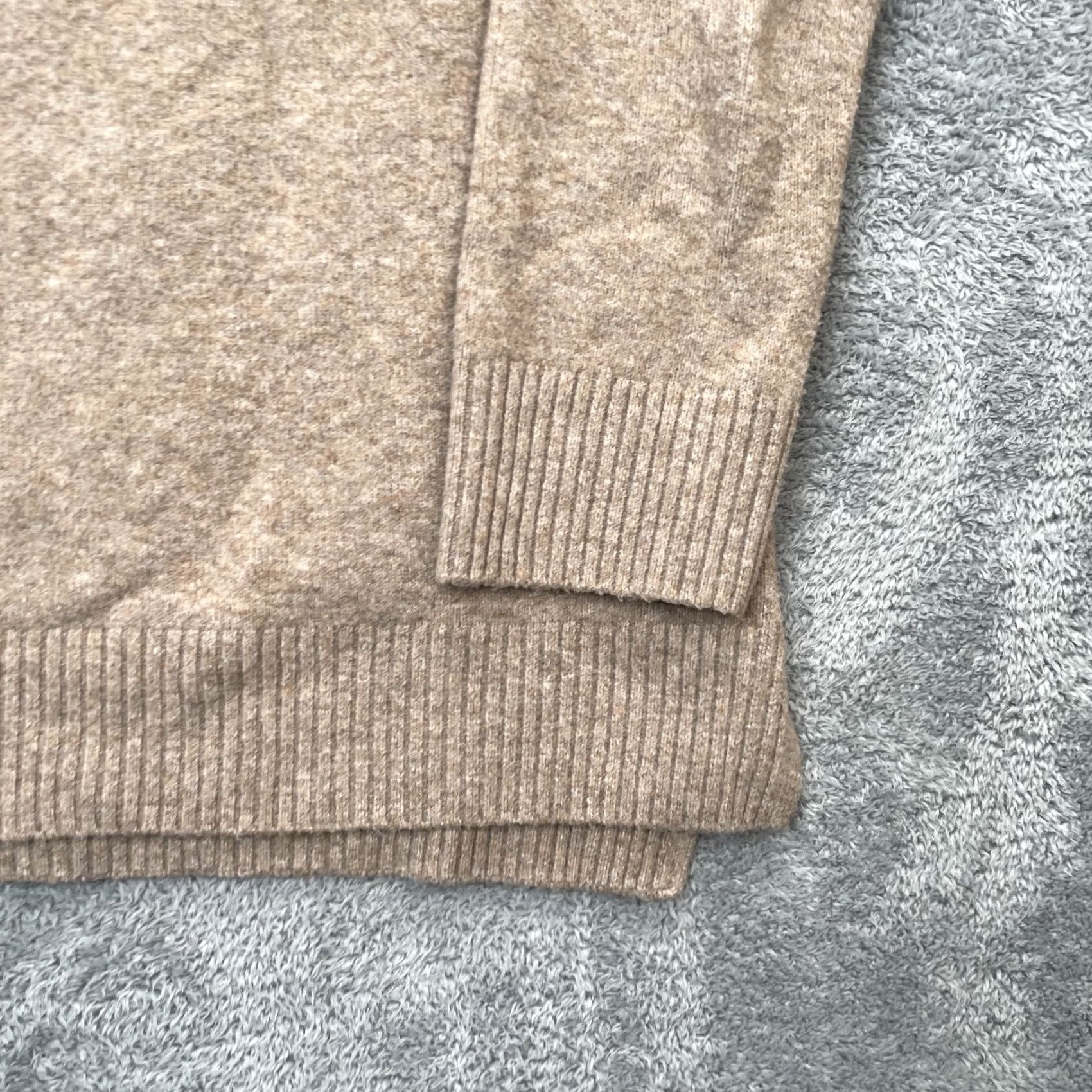 Uniqlo Uniqlo Sweater Women Small Beige Souffle Yarn Turtleneck Tunic Ribbed Wool Blend Size S / US 4 / IT 40 - 5 Thumbnail