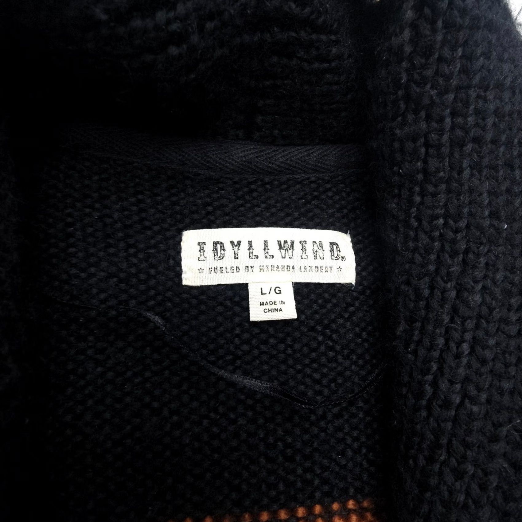 Vintage Idyllwind Miranda Lambert Cardigan Womens L Wool Blend Shawl Geometric Aztec Western Black Cardigan Sweater Seasonal All Seasons Women's Fashion Size L / US 10 / IT 46 - 3 Thumbnail