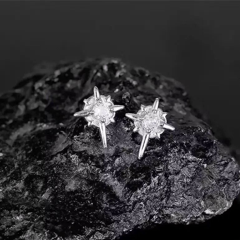 Jewelry Goth North Star Magnetic Earrings Size ONE SIZE - 3 Thumbnail