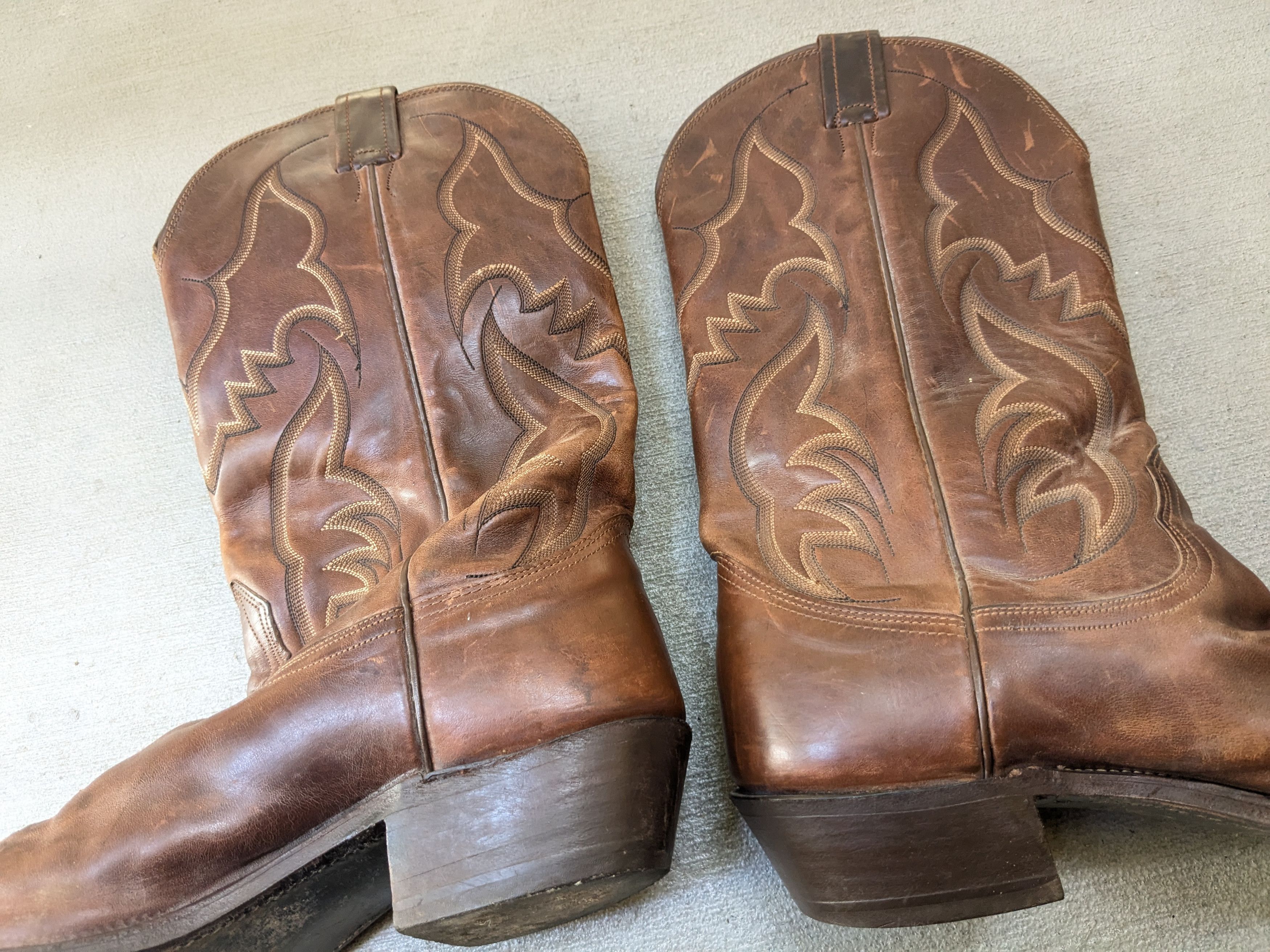 Nocona Boots Nocona Cowboy Boots Brown Leather 11.5 D Botas USA Size US 11.5 / EU 44-45 - 9 Thumbnail