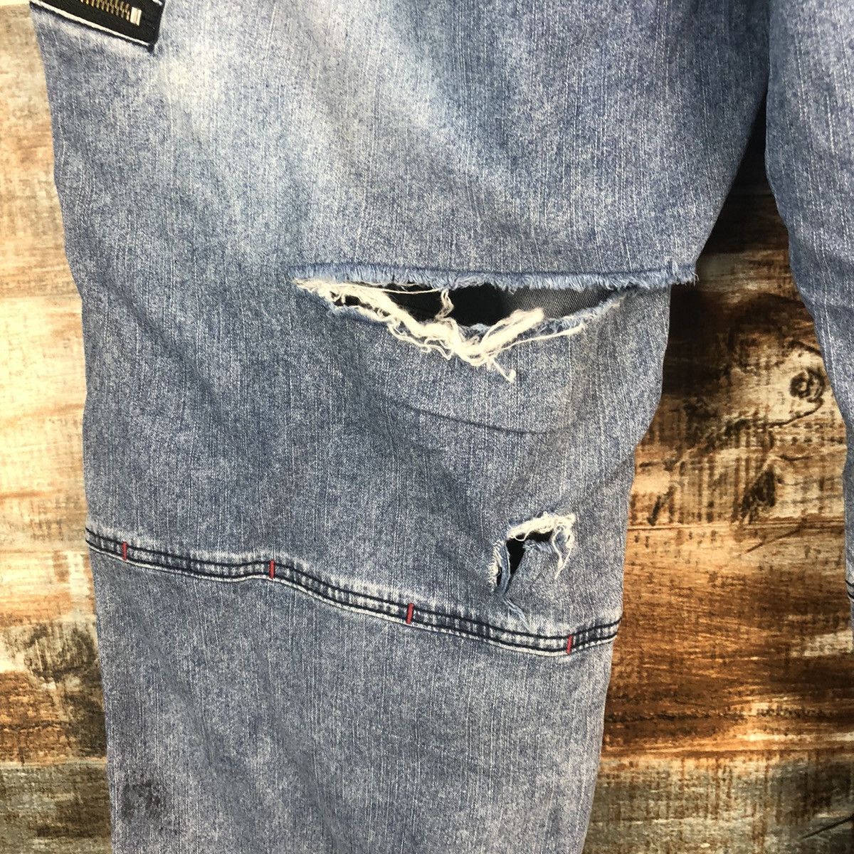 Japanese Brand DL Blue B Cargo Multipocket Blue Pants #C290 Size US 33 - 18 Thumbnail
