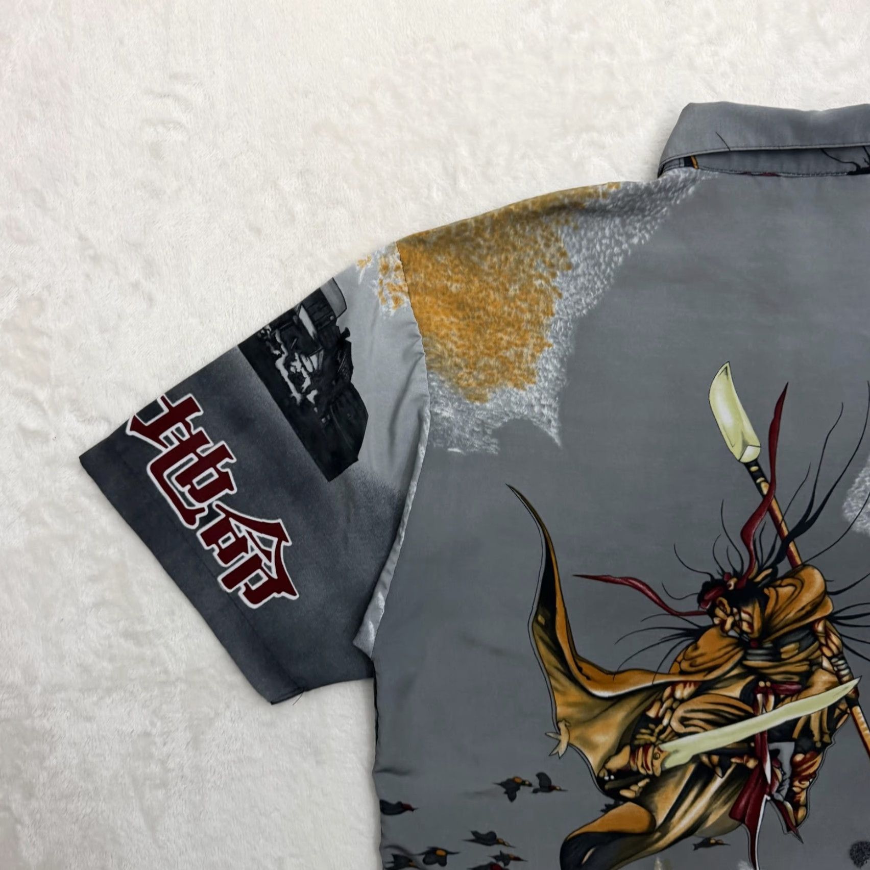 Vintage VINTAGE ICE Shirt Mens XL Gray Samurai Graphic Button Up Korea Warrior Y2K Size US XL / EU 56 / 4 - 5 Thumbnail