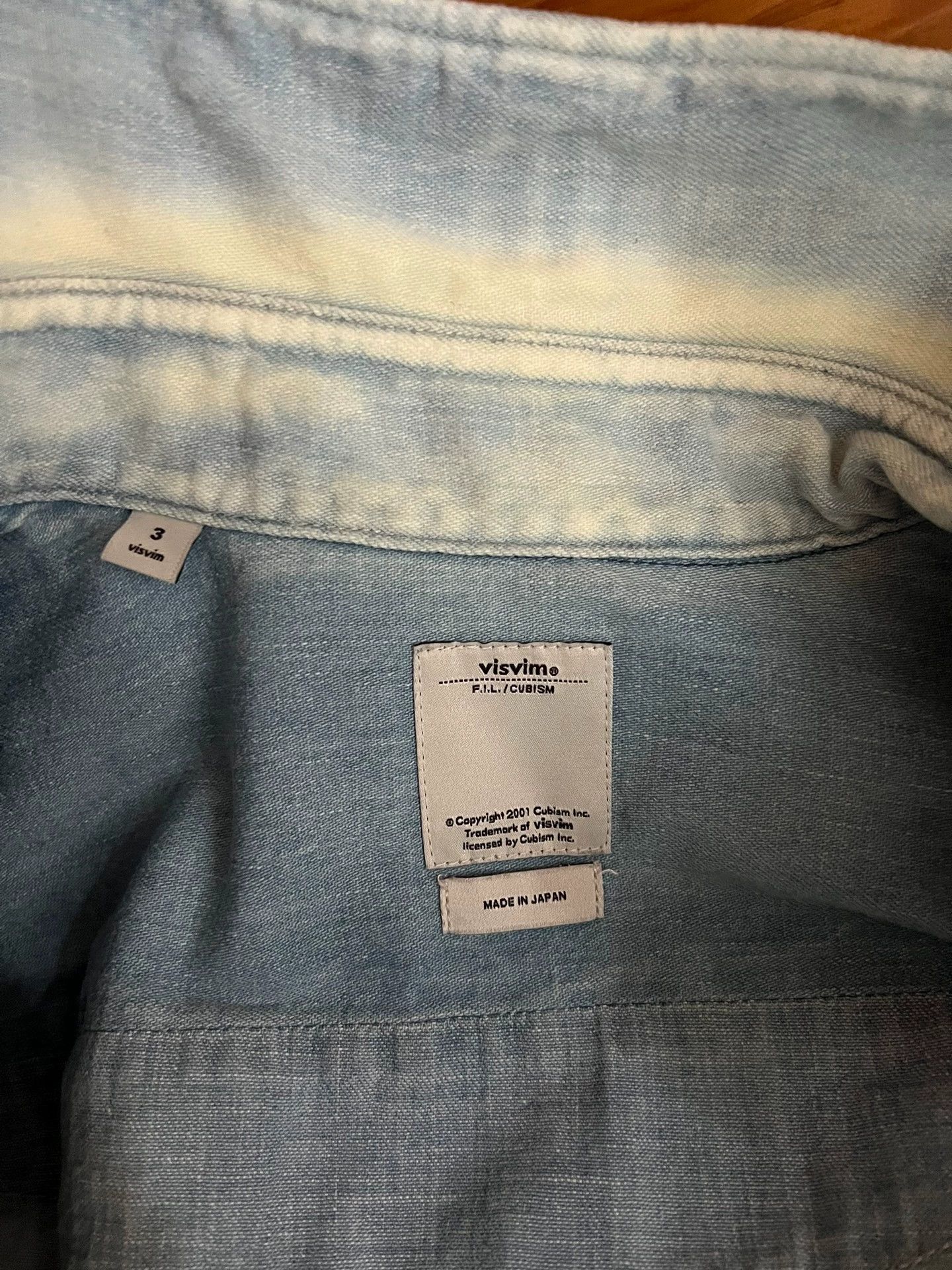 Visvim visvim 2017 washed distressed camo denim shirt Size US L / EU 52-54 / 3 - 8 Thumbnail