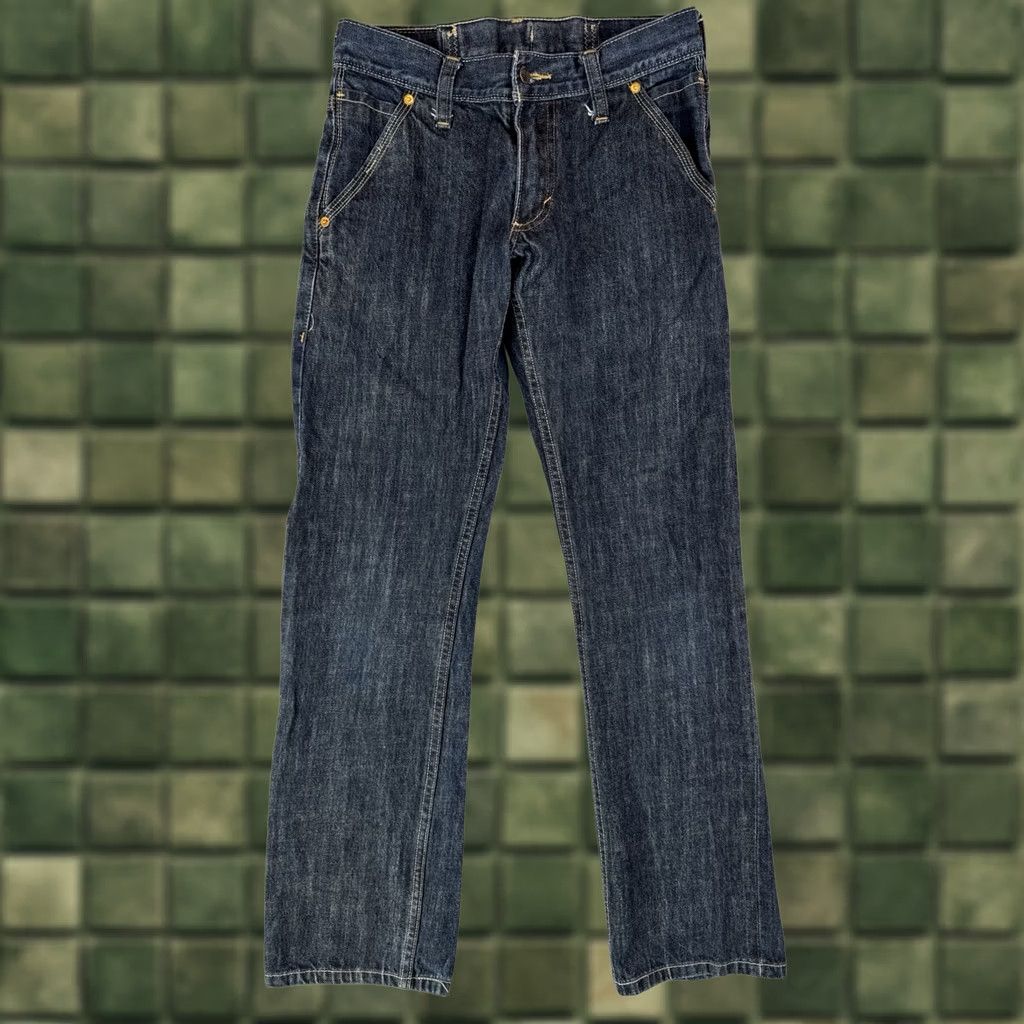 Levi's Levi’s 514 Slim Straight Jeans Dark Wash Denim Buckle Back Selvedge 29x32 Men Jeans Regular Cotton Button Zip Back Cinch Vintage No 5-Pocket Size US 29 - 1 Thumbnail