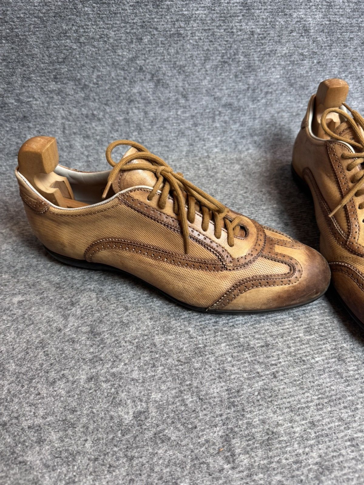 Santoni Leather boots Santoni brogsy Italian designer size 8 Size US 8 / EU 41 - 3 Thumbnail