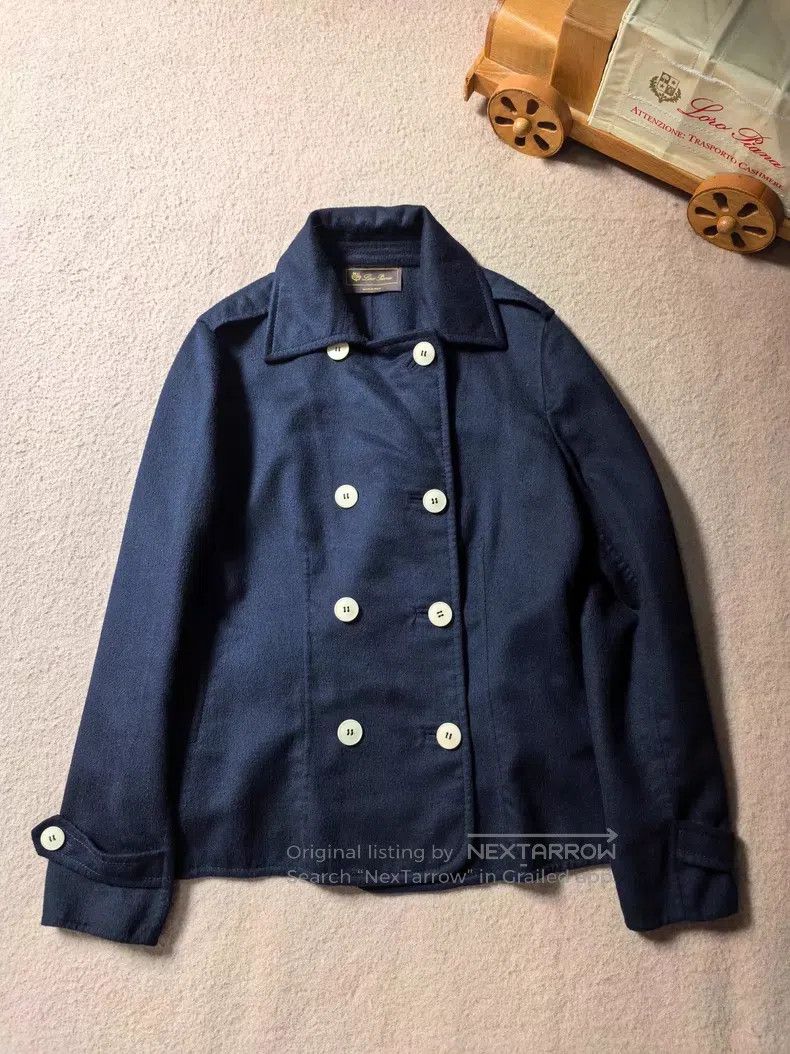 Loro Piana Loro Piana Lady Double Breasted Navy Collar Cashmere Coat Size M / US 6-8 / IT 42-44 - 2 Thumbnail