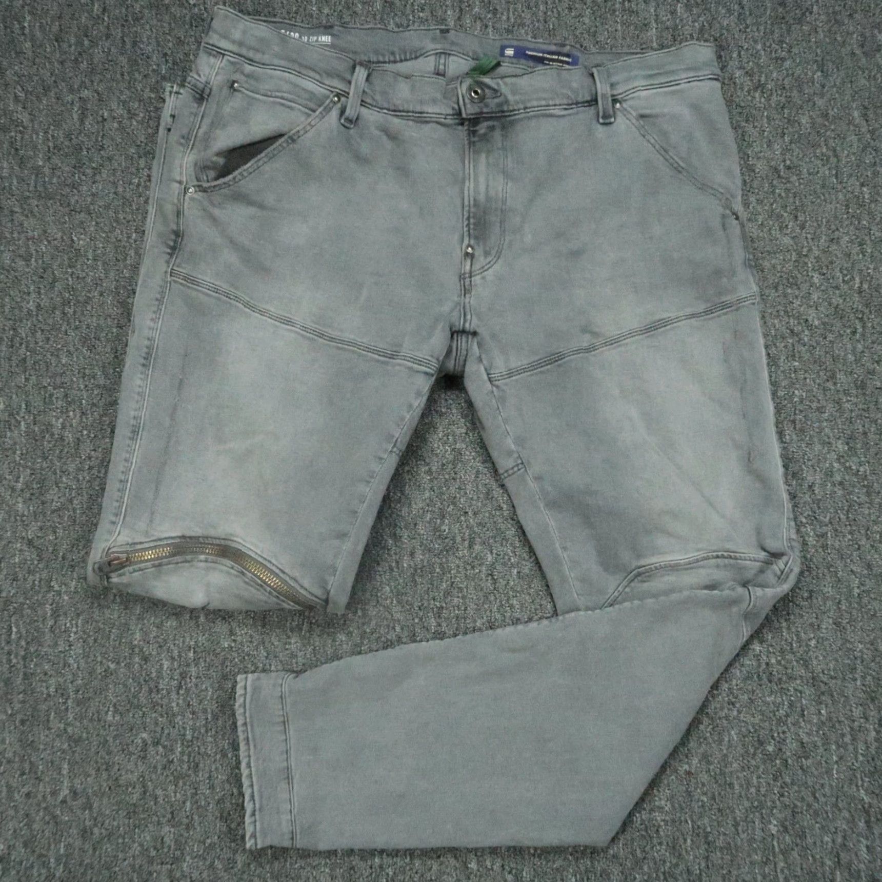 G-Star G Star Jeans Mens 38x32 Gray 5-Pocket Slim Denim Cotton 3D Zip Knee Arc Vintage: No Mens Size US 38 / EU 54 - 2 Thumbnail