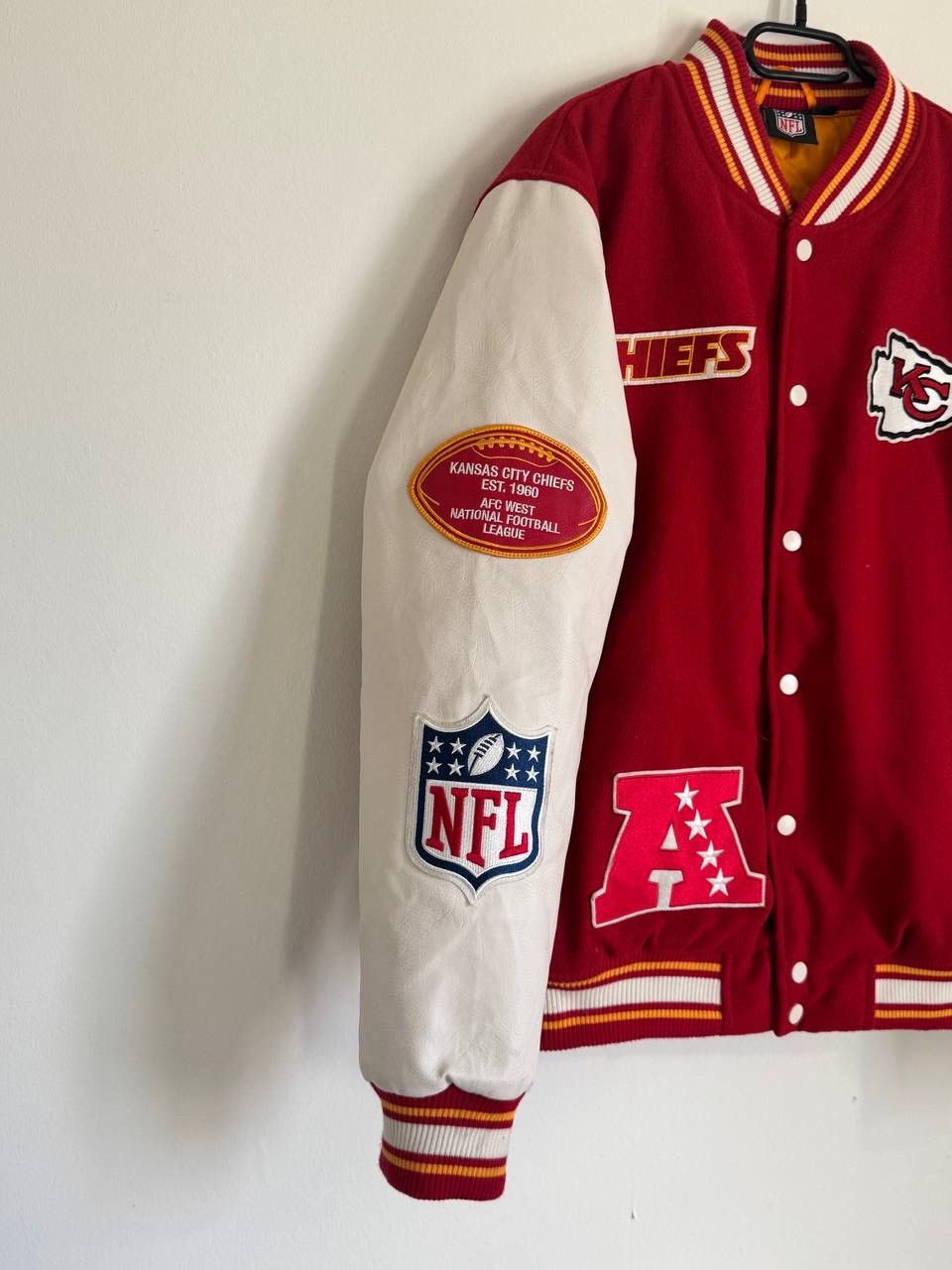 NFL Vintage 90s Kansas City Chiefs NFL Leather Bomber Jacket Y2K Size US M / EU 48-50 / 2 - 3 Thumbnail