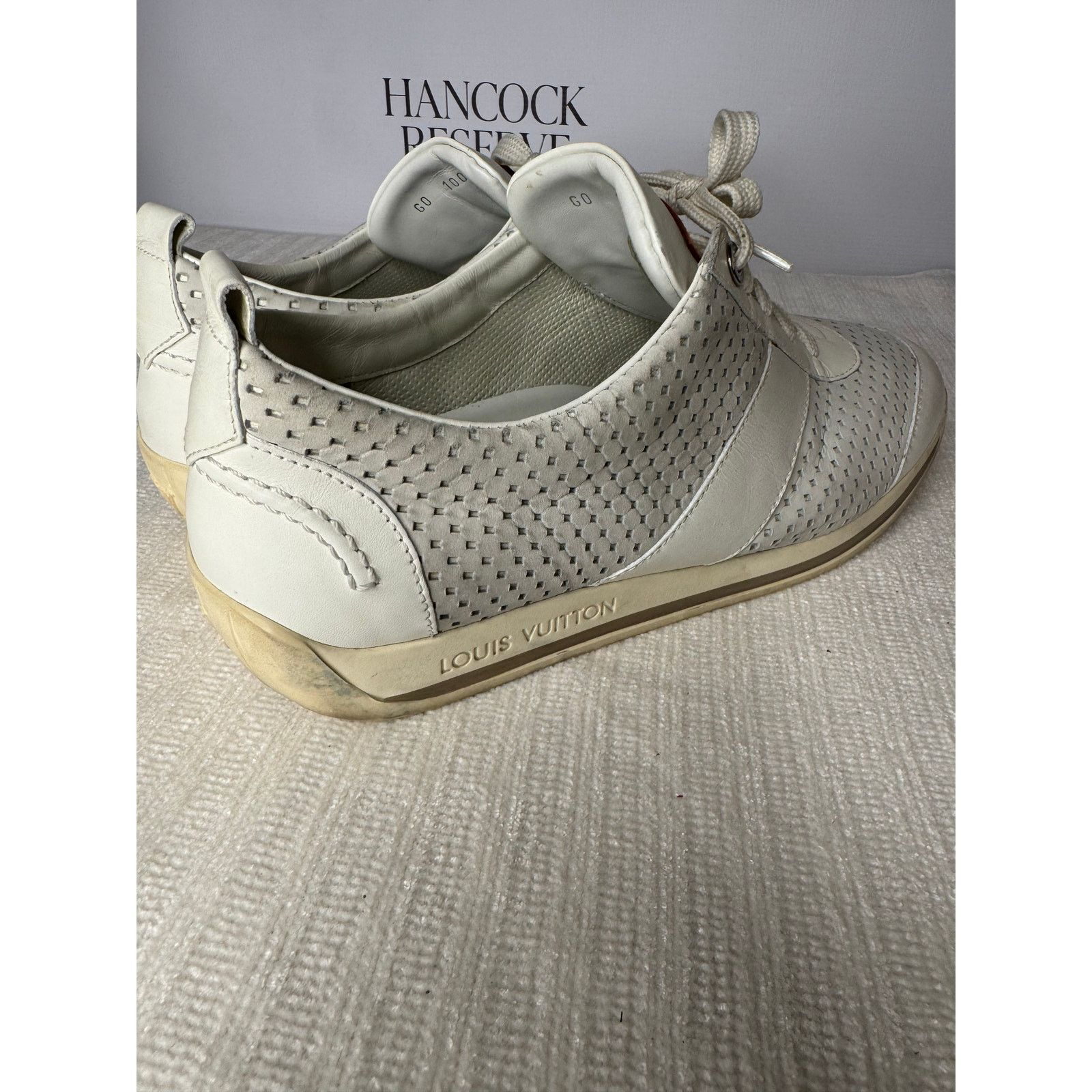 Louis Vuitton Louis Vuitton Cream Leather Perforated Low Top Sneakers Size US 8.5 / EU 41-42 - 5 Thumbnail