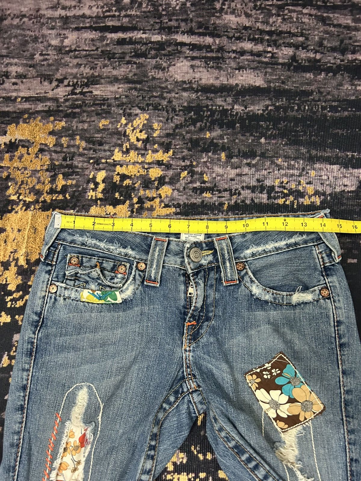 True Religion True Religion Patch work Spiral Flare Jeans Size US 27 - 17 Thumbnail