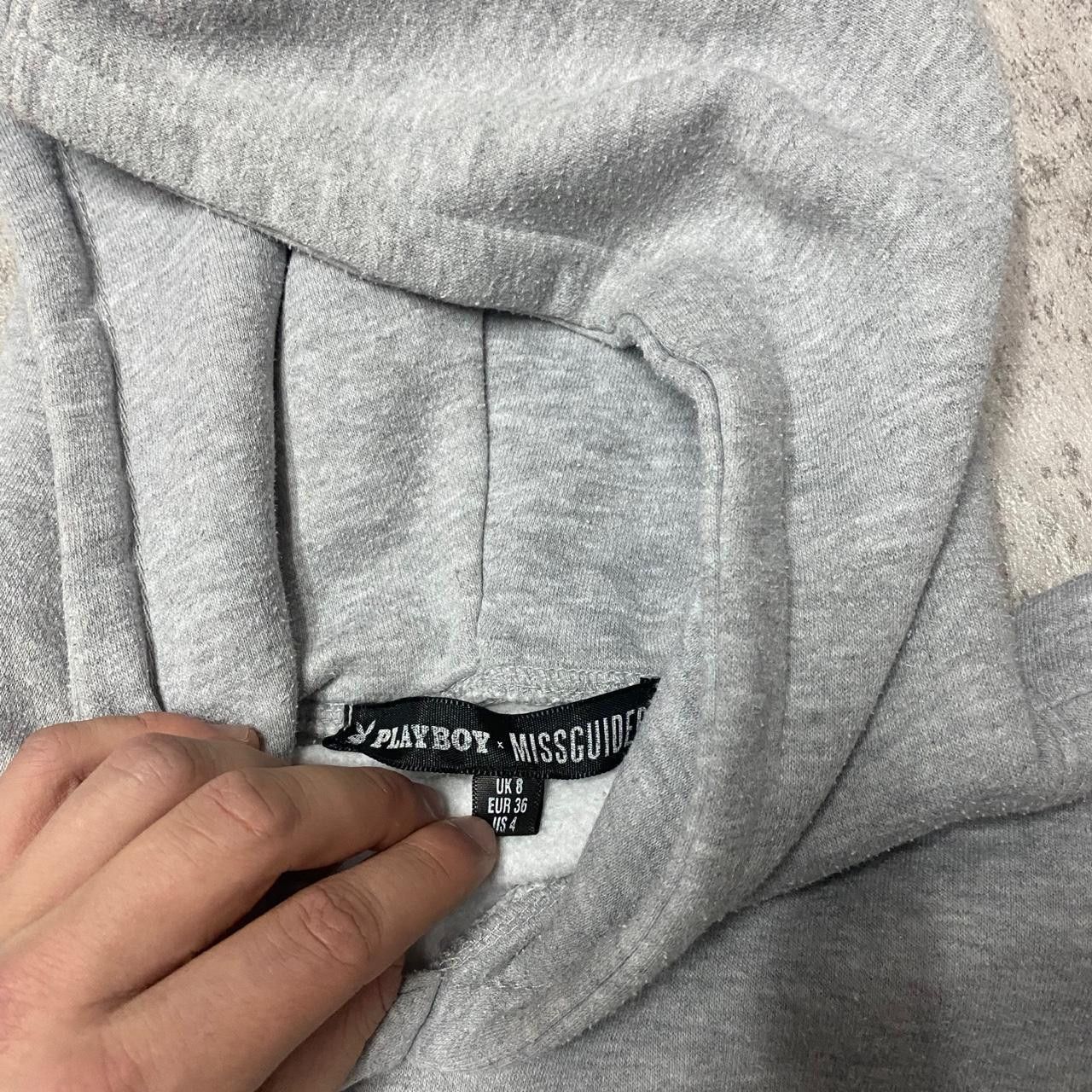 Playboy Grey Playboy hoodie with pink logo #hoodie Size ONE SIZE - 3 Thumbnail