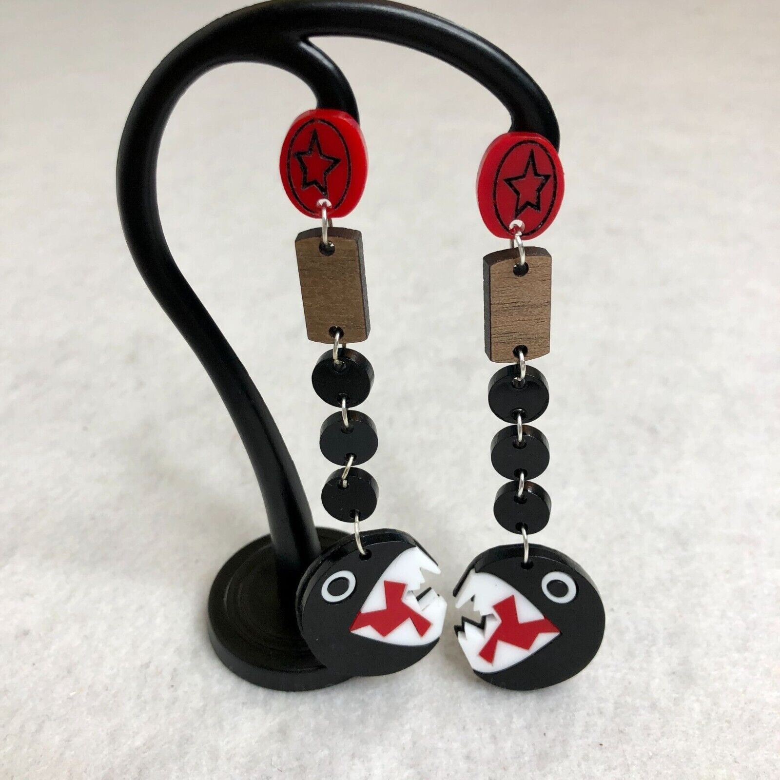 Nintendo Super Mario Chain Chomp Dangle Earrings Size ONE SIZE - 3 Thumbnail