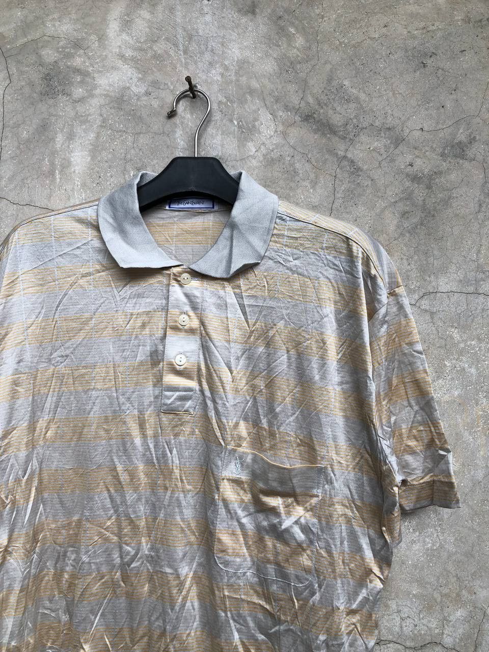 Yves Saint Laurent YVES SAINT LAUREN Striped Polo Shirt Size US L / EU 52-54 / 3 - 2 Thumbnail