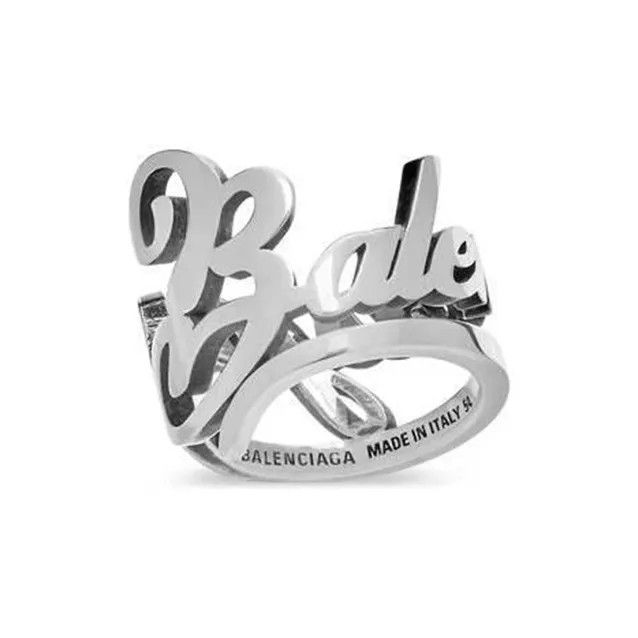Balenciaga o1bcso1str1024 Size: 60 / Typo Ring in Silver Size ONE SIZE - 3 Thumbnail
