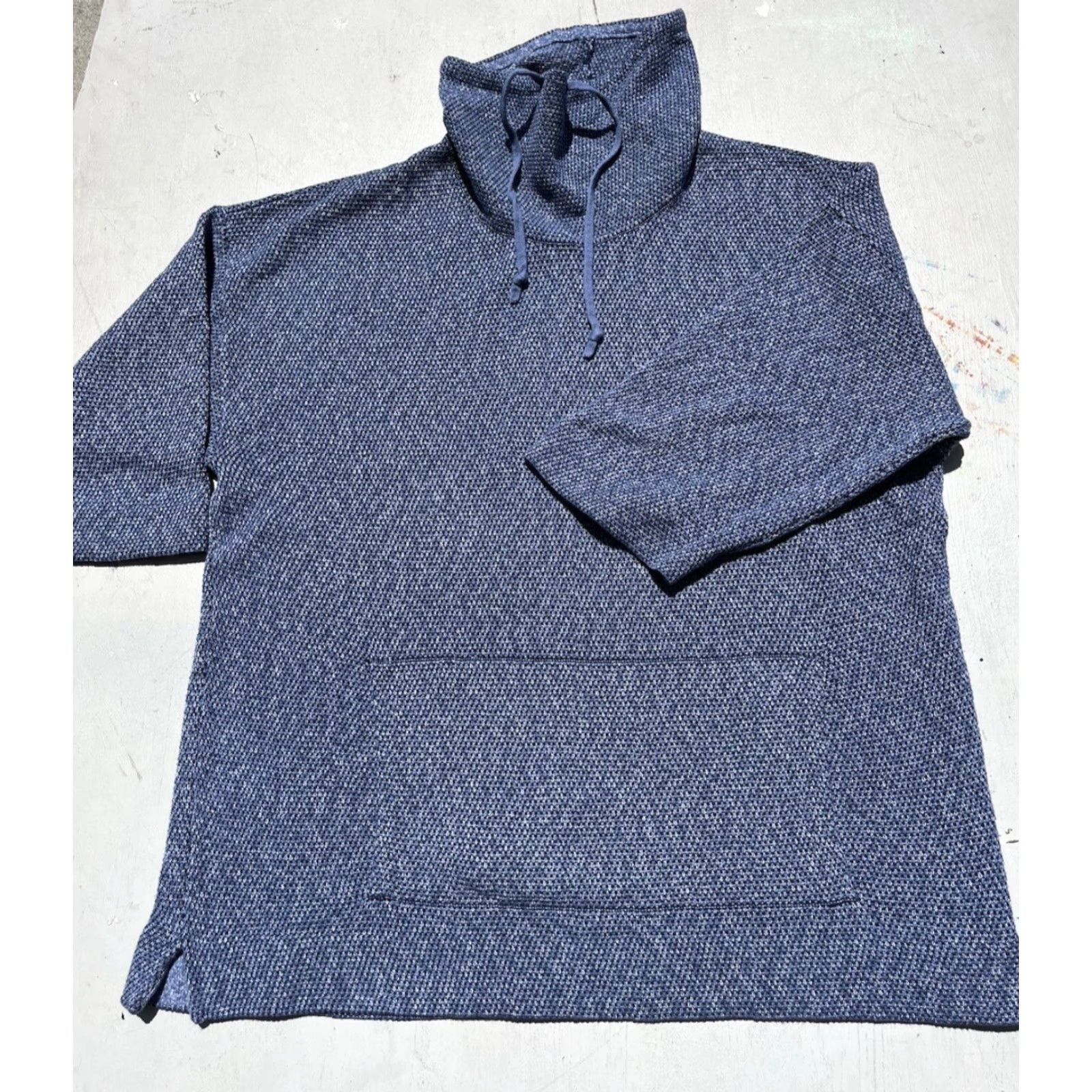 J. Jill J. Jill Women's Sweater Blue High Neck 3/4 Sleeve Knit Boho City Lagenlook Pocket Regular M Size M / US 6-8 / IT 42-44 - 5 Thumbnail