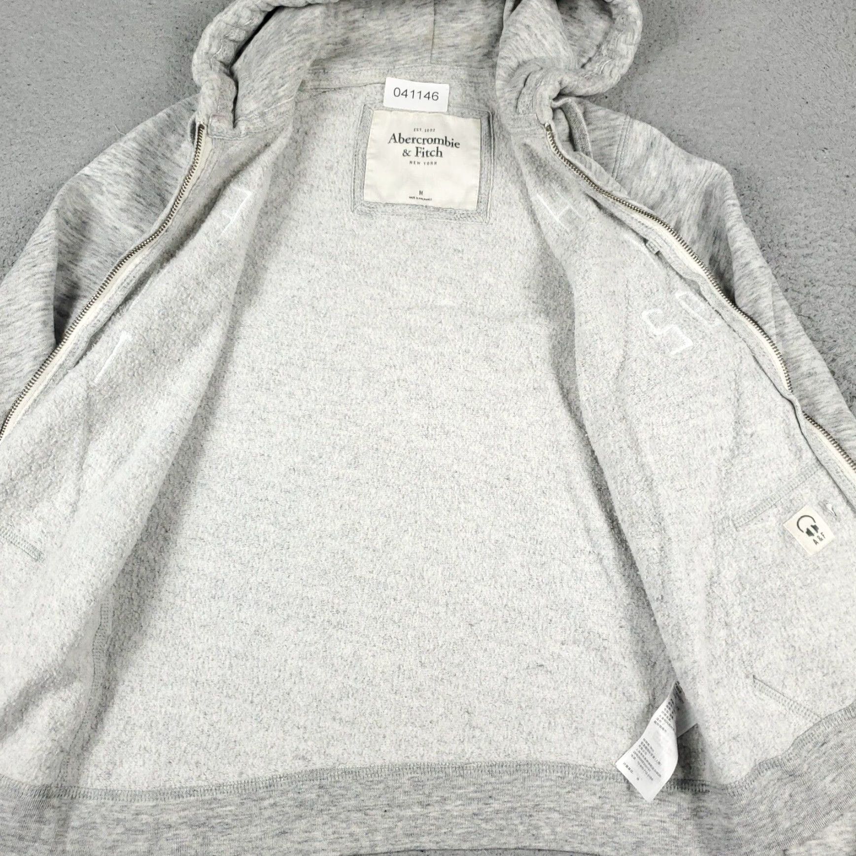 Abercrombie & Fitch Abercrombie & Fitch Full Zip Hoodie Sweater Womens Medium Gray Cotton Blend Size M / US 6-8 / IT 42-44 - 7 Thumbnail