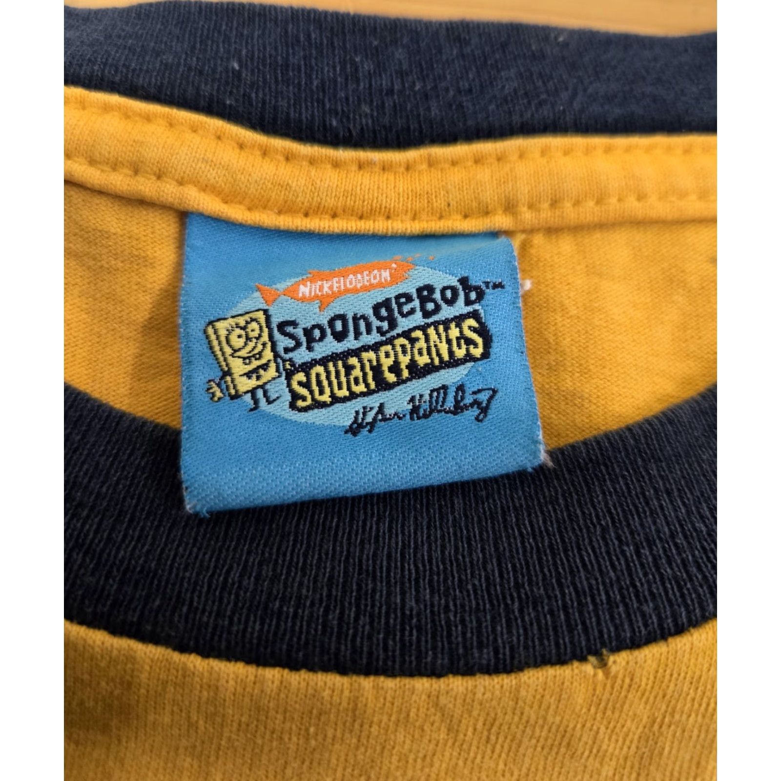 Nickelodeon SpongeBob SquarePants Shirt Mens Large Yellow Ringer Graphic Nickelodeon Booyaa Crew Neck Short Sleeve T-Shirt Cartoon Mens Size US L / EU 52-54 / 3 - 5 Thumbnail