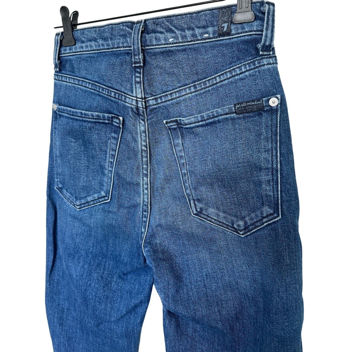 7 For All Mankind 7 For All Mankind High Waist Straight Jeans Side Slit Size 24" / US 00 / IT 34 - 6 Thumbnail