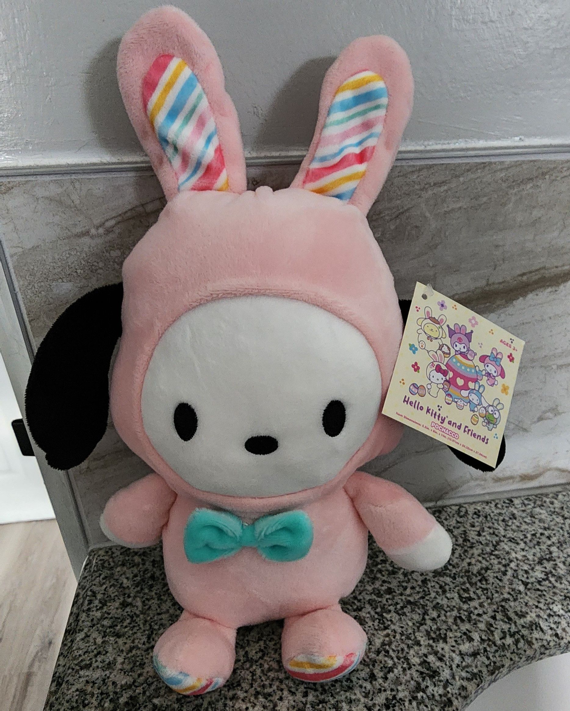 Other NWT Sanrio Pochacco 2024 Easter Pink Bunny Plush 12" Size ONE SIZE - 1 Thumbnail
