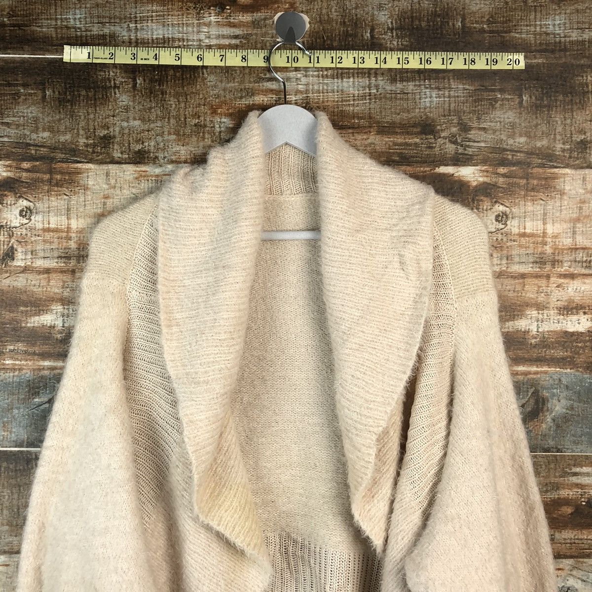 Japanese Brand DLL Ryuyu Cream Cardigan Knitwear #C052 Size M / US 6-8 / IT 42-44 - 4 Thumbnail