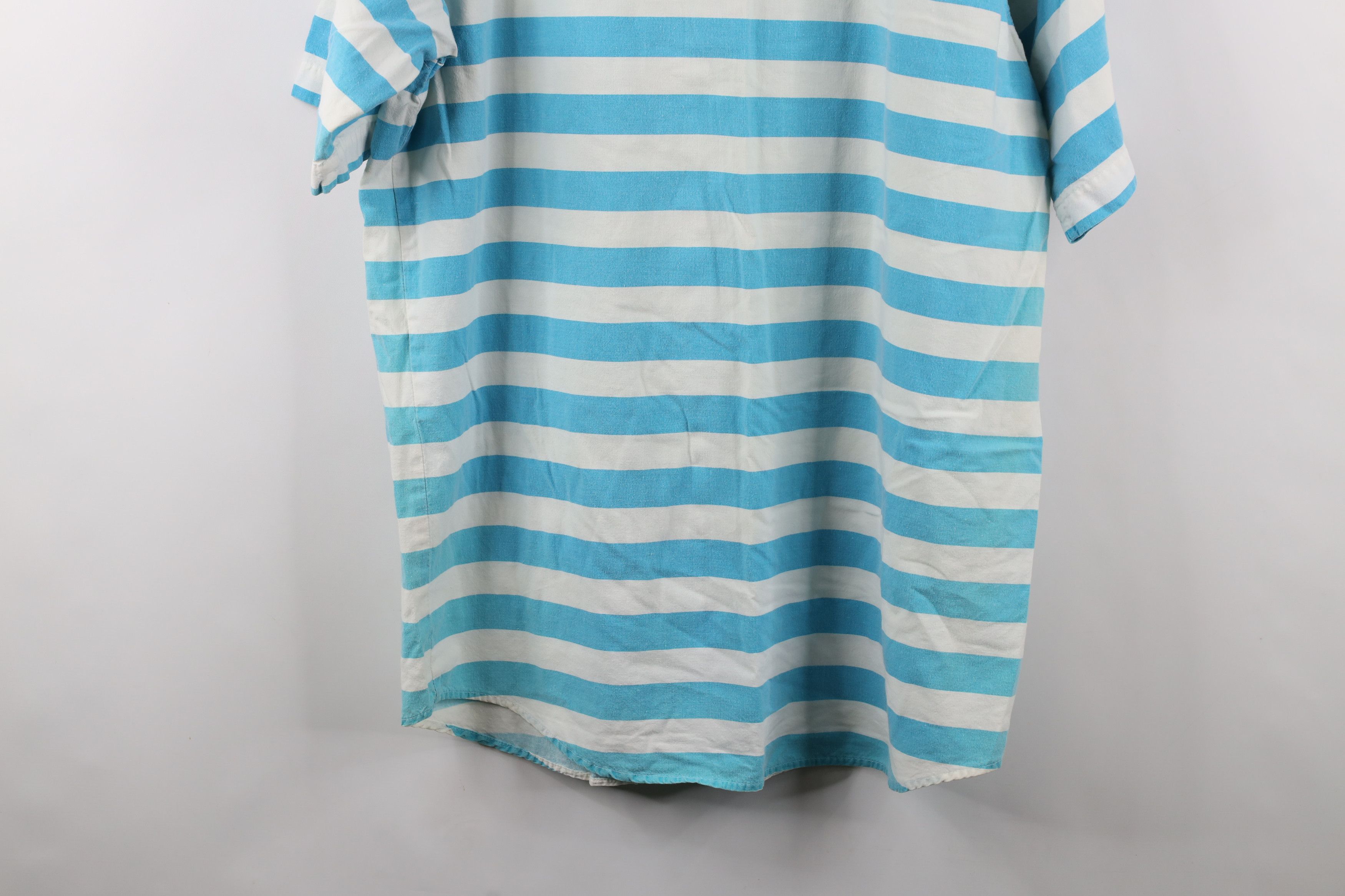 Vintage Vintage 90s Streetwear Striped Baggy Fit Henley T-Shirt Size US L / EU 52-54 / 3 - 12 Thumbnail
