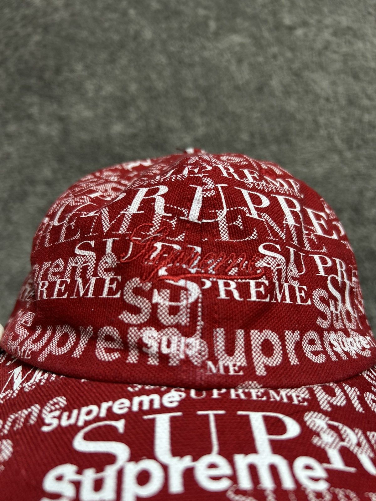 Other Supreme Logo Pattern 6-Panel Dark Red Made in USA FW20 Size ONE SIZE - 2 Thumbnail