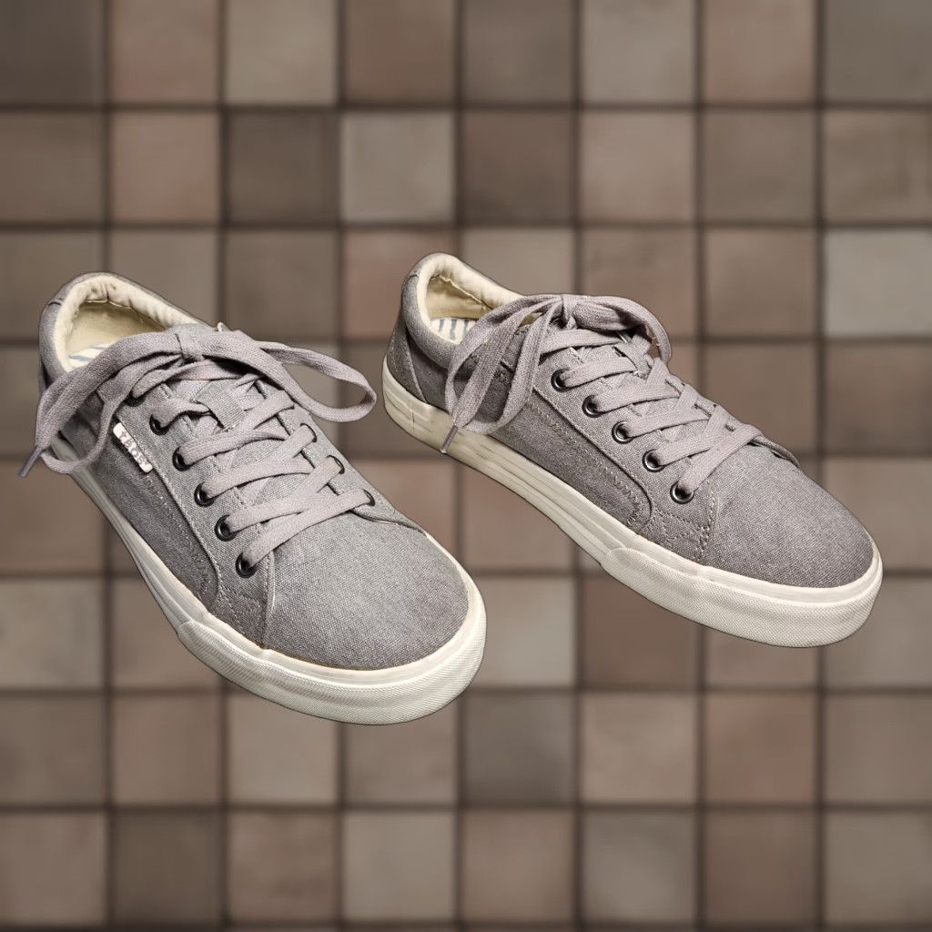 Taos Taos Plim Soul Womens |8.5| Gray Wash Canvas Comfort Sneakers Shoes Casual Walking Size US 9 / IT 39 - 1 Thumbnail