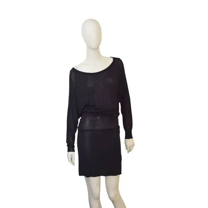 Zadig & Voltaire Zadig & Voltaire Zuma V Black Knit mini dress Size S / US 4 / IT 40 - 1 Thumbnail