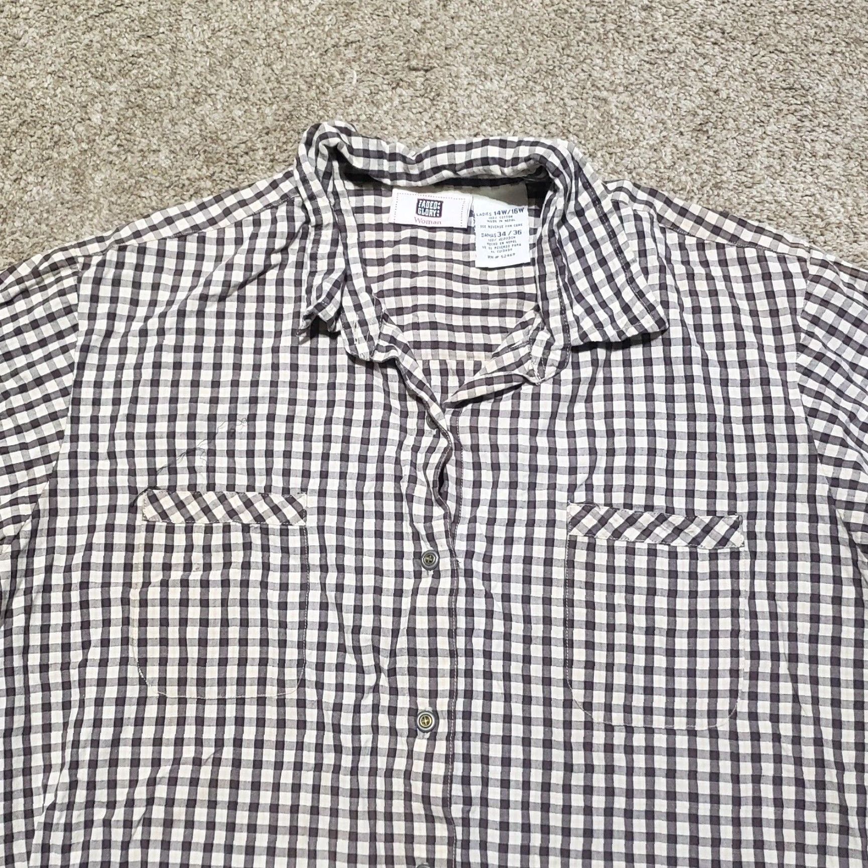 Faded Glory Faded Glory Shirt Womens Button-Up Plaid Checkered Long Sleeve 14W/16W Multicolor 90s? (Note: This is not allowed to add info) Size XXL / US 16-18 / IT 52-54 - 2 Thumbnail