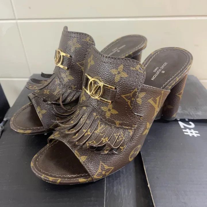 Louis Vuitton Louis Vuitton Indiana Monogram High Heel Sandals 0079 Size US 8 / IT 38 - 1 Thumbnail