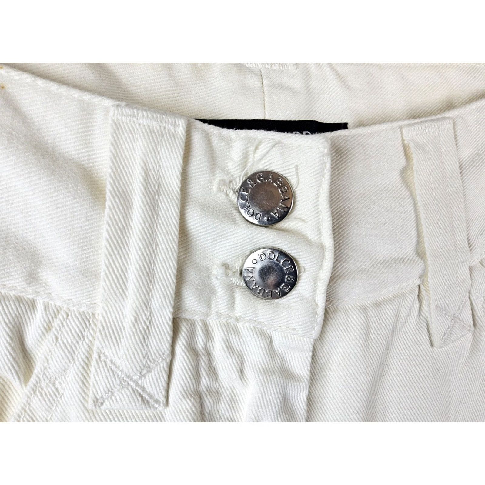 Dolce & Gabbana Dolce&Gabbana Jeans Women Rhinestone Pocket Beige 38 Size 38 Straight Pockets Vintage? (remove question) Size 26" / US 2 / IT 38 - 4 Thumbnail