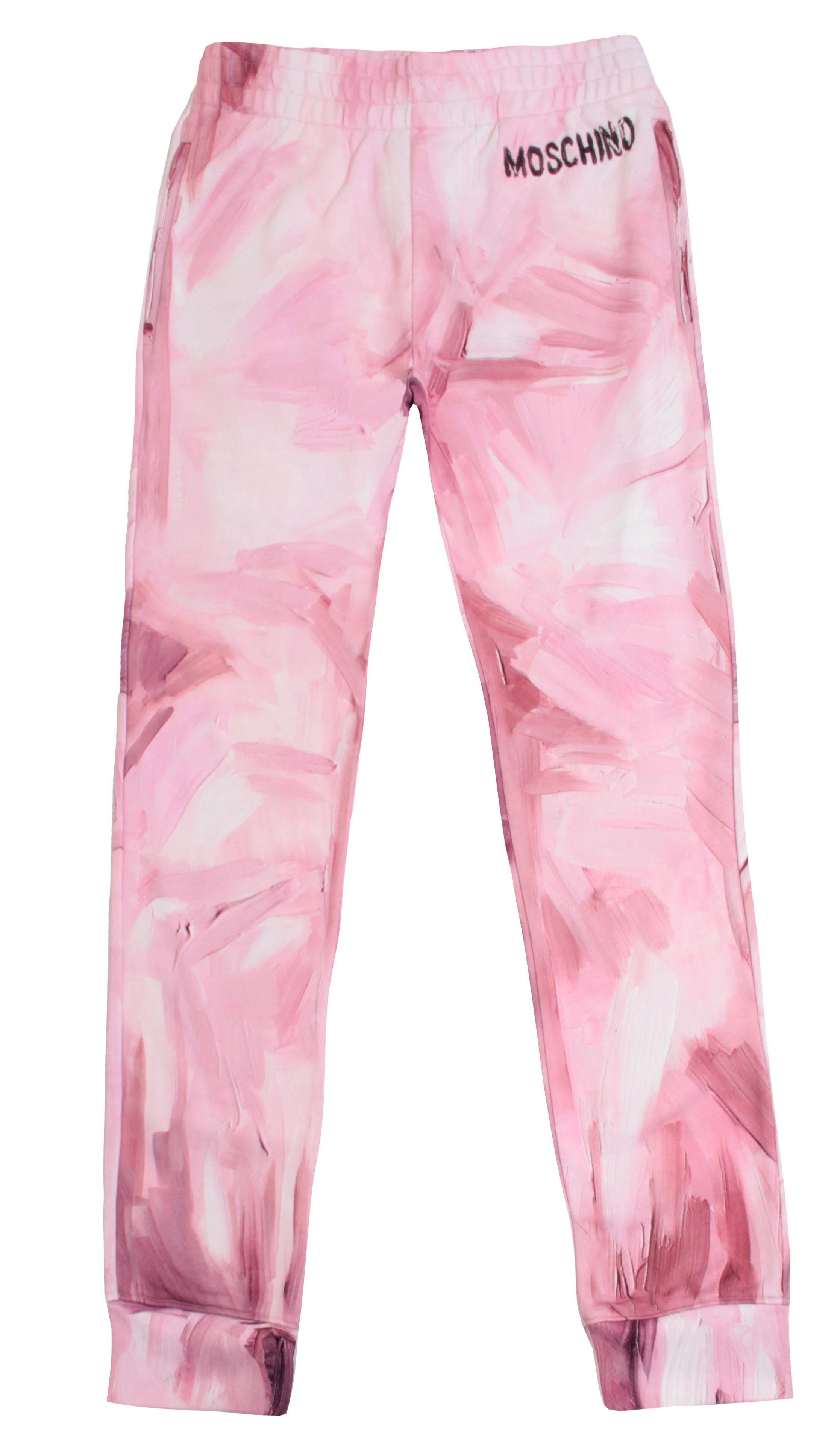 Moschino o1y0225 Logo Jogger & Sweatpant in Pink/White Size US 38 / EU 54 - 1 Thumbnail