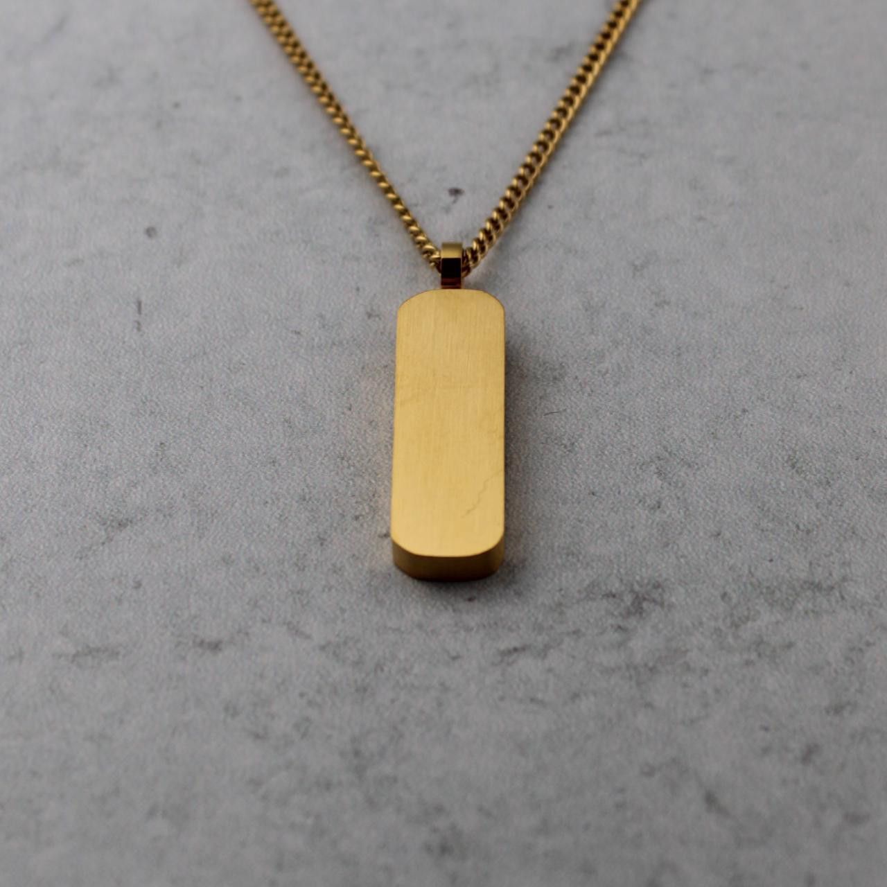 Jewelry Gold Bar Pendant Chain Necklace Size ONE SIZE - 5 Thumbnail