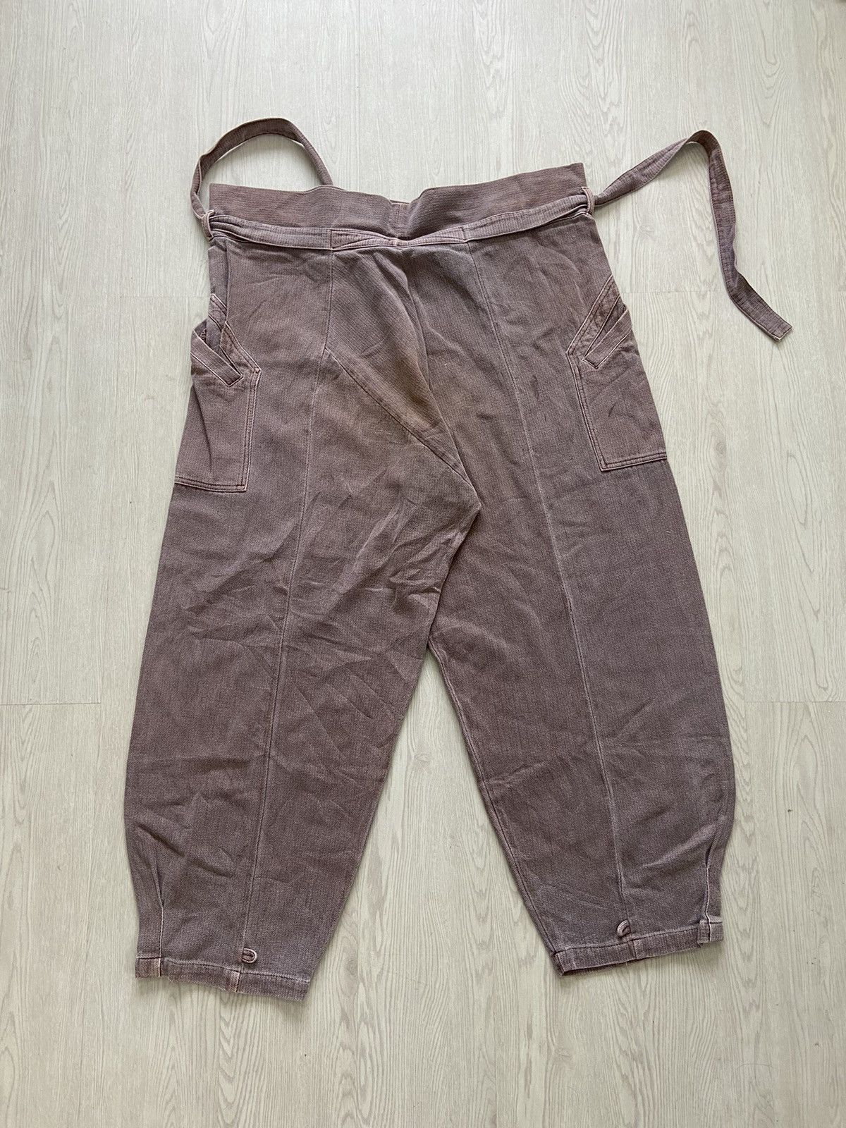 Japanese Brand × Vintage Vintage 1990’s Strap Army Assymetrical Wide Balloon Pants Size US 40 / EU 56 - 6 Thumbnail