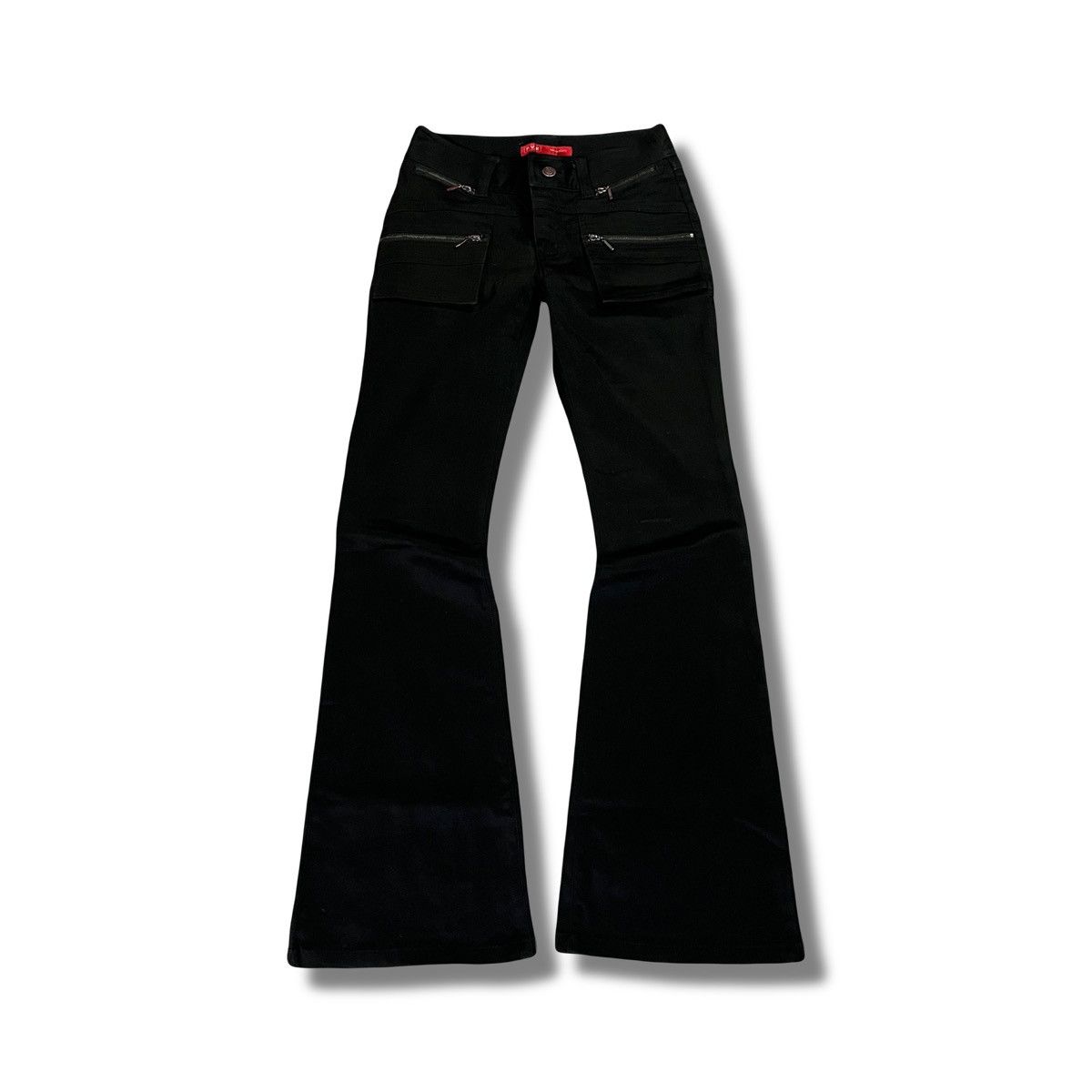 If Six Was Nine P.V.R Y2k Multi Zip Black Flared Punk Vkei Ifsix Lgb Pants Size 27" / US 4 / IT 40 - 1 Thumbnail