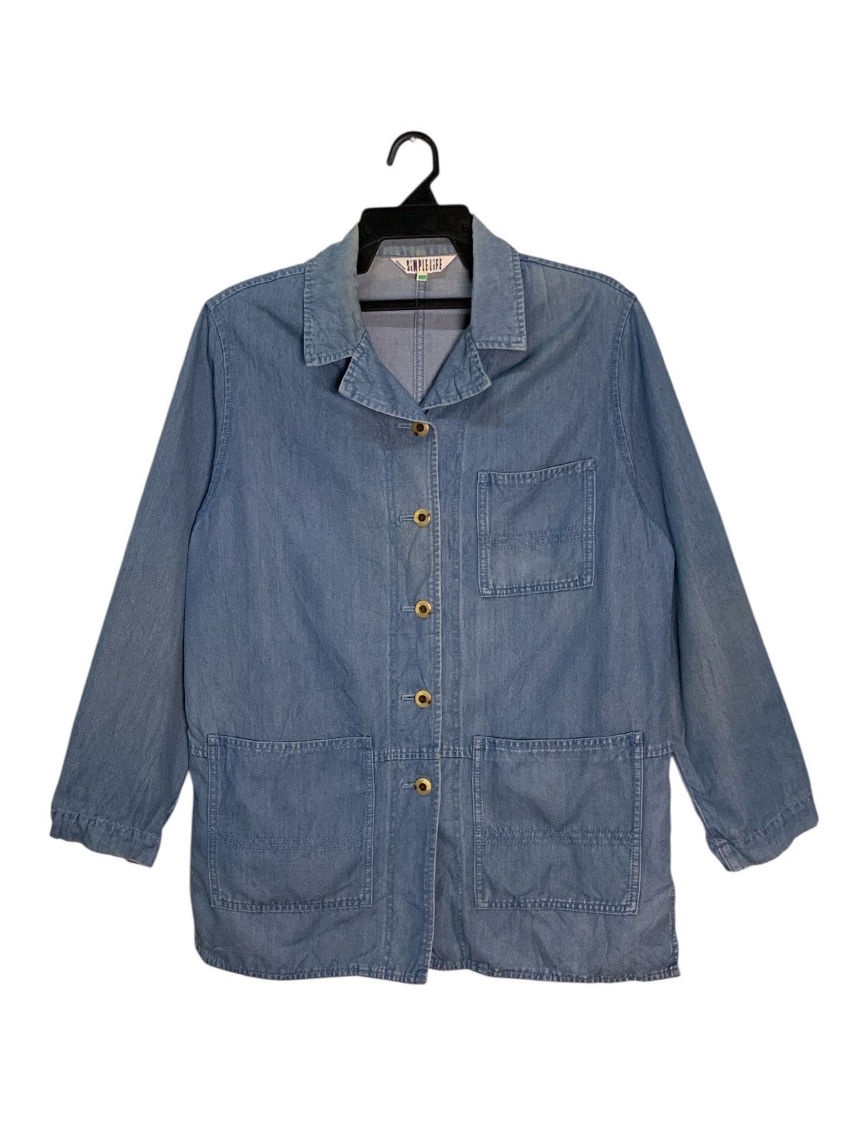 RENOWN Rare Vintage Simple Life Renown Soft Denim Chore Jackets Size US L / EU 52-54 / 3 - 1 Thumbnail
