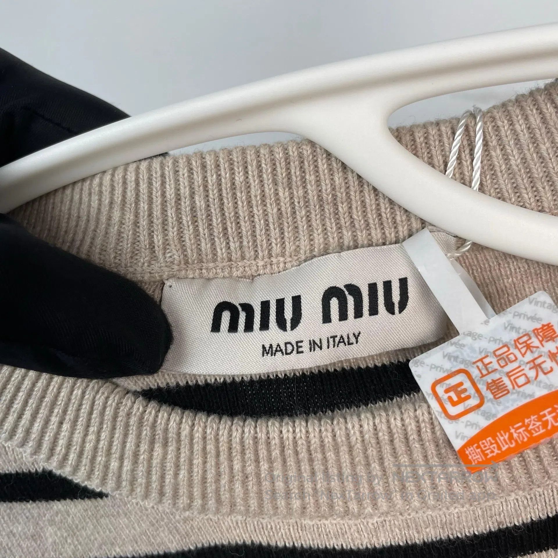 Miu Miu Miu Miu Striped Printed Logo Short Sleeve Round Neck Knit Size S / US 4 / IT 40 - 4 Thumbnail