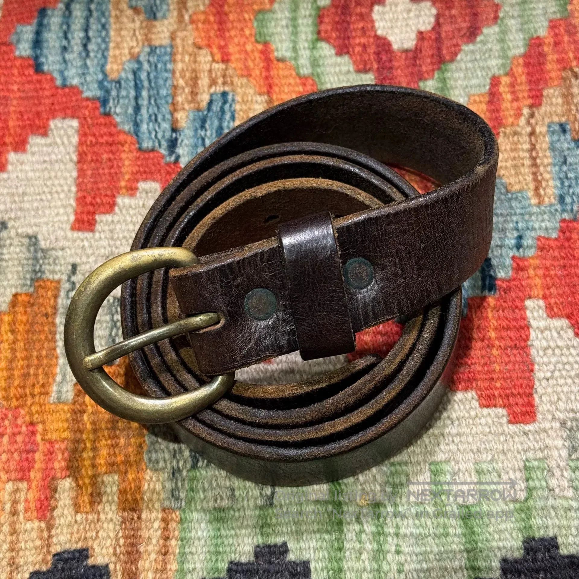 RRL Ralph Lauren RRL Ralph Lauren Double RL Horseshoe Buckle Belt. Size ONE SIZE - 1 Thumbnail