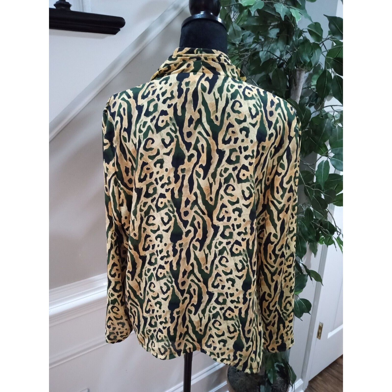 Other Vintage Lauren Lee Leopard Print Button Front Top 2X Size XXL / US 16-18 / IT 52-54 - 7 Thumbnail