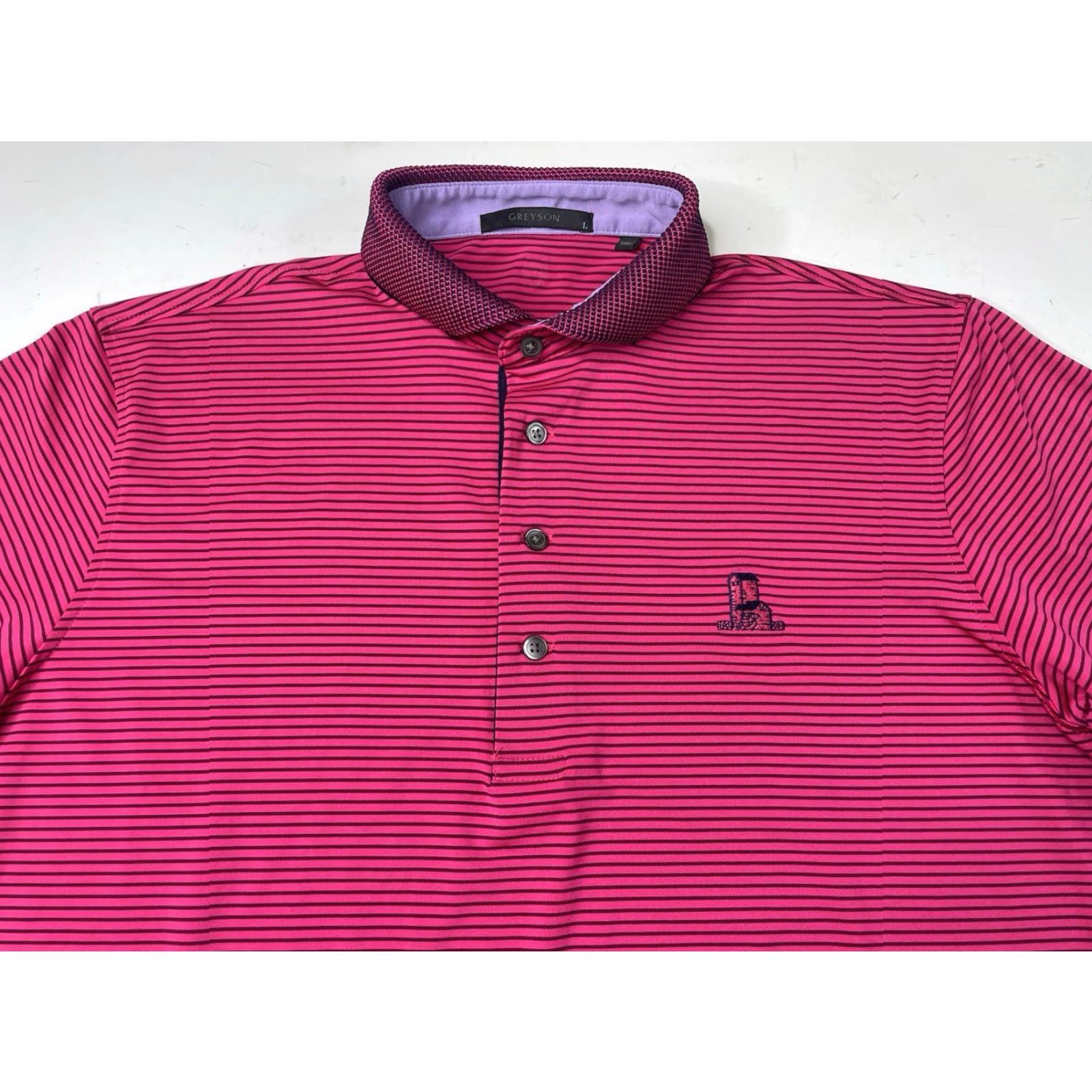Vintage Greyson Polo Shirt Short Sleeve Performance Golf Pink Striped M Regular Men Vintage No Size US M / EU 48-50 / 2 - 2 Thumbnail