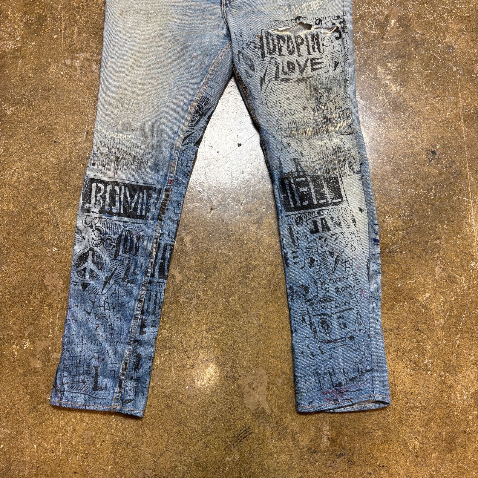Levi's × Vintage Vintage 80s Levi's 505 Orange Tab Custom Jeans 36x36 (33x29) Size US 33 - 2 Thumbnail