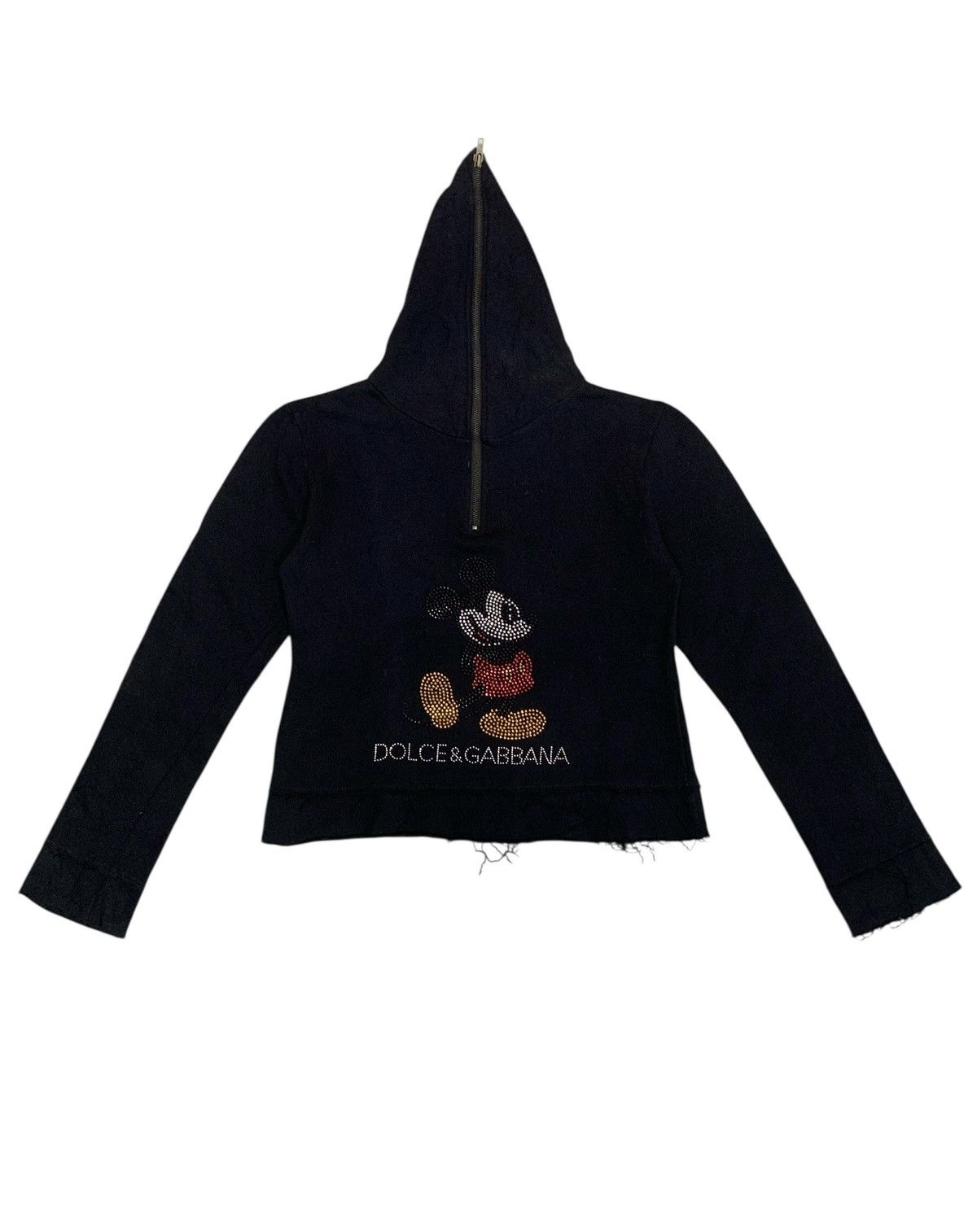 Designer × Dolce & Gabbana Dolce & Gabbana X Mickey Mouse Hoodie Crop Tops Sweatshirt Size S / US 4 / IT 40 - 1 Thumbnail