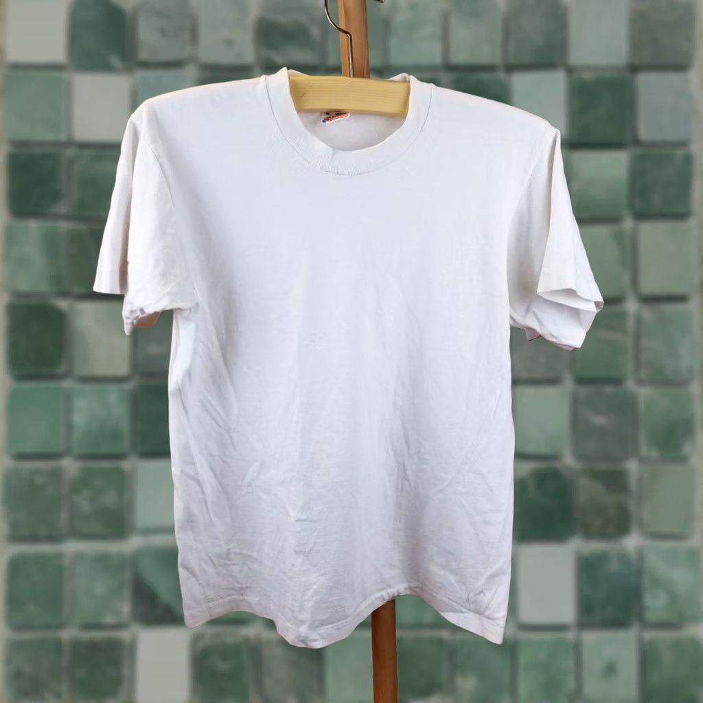 Fruit Of The Loom VINTAGE Fruit of the Loom WHITE BLACK COTTON T-SHIRT SZ MEDIUM Shirt Mens Vintage 80s Retro USA Cotton T-Shirt Small Size US M / EU 48-50 / 2 - 1 Thumbnail